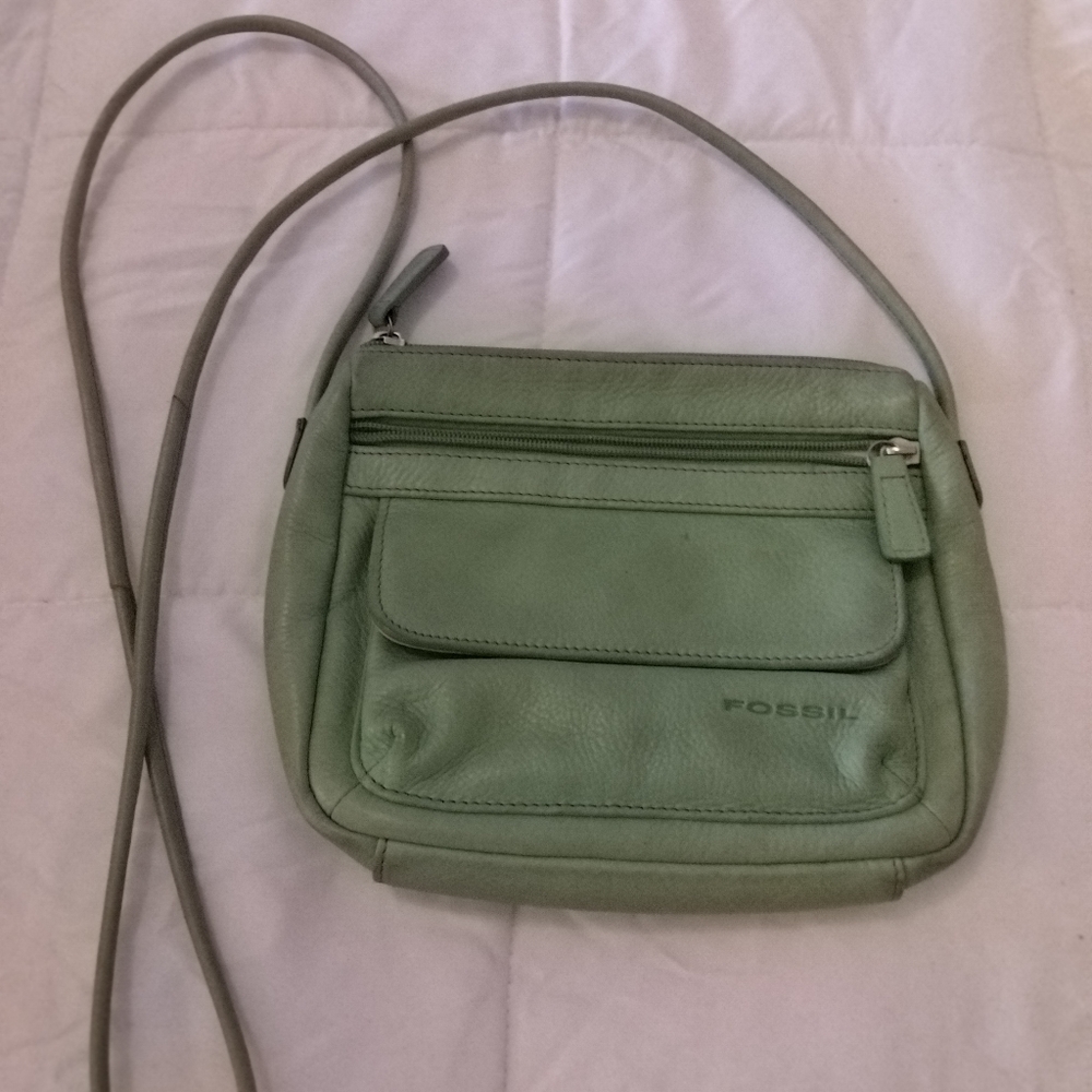 Green Fossil Crossbody Bag